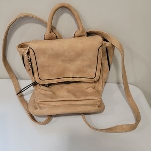 Tan backpack purse